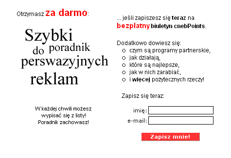 Biuletyn cnebPoints  Szybki poradnik do perswazyjnych reklam